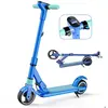 Trottinette Electrique Enfant ELSCOOT S3 Pliable - Léger Ultra Portable - écran LCD - 130W - 8 km - Pour 6 à 12 ans- Bleu