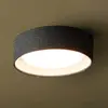Beacon Lighting Beacon plafonnier Uno, gris foncé, textile, Ø 25 cm, G...