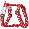 Harnais réglable pour chien Red Dingo - Rouge pois blanc - 45-69 cm 20 mm