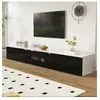 STILVORA Meuble tv mural 180 cm, Meuble tv noir et blanc brillant, ave...