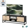 STILVORA Modfu - Meuble tv - Avec tiroirs -Compartiments ouverts - Boi...