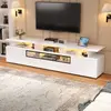 BEAOK Buffet de salon, buffet couleur bois avec 3 portes aspect bois, ...
