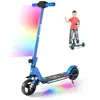 EROLLERRUN Trottinette électrique Enfants Avec Absorption Des Chocs - 130W - 14 Km/h - 8Km - Pliable - écran LCD - Lumière de pédale - Bleu