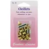 Oeillets avec outillage couleur laiton X 20 - Distrifil Bz Marron - Bz...