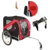 HOMEWELL Remorque vélo pliable pour chien - YIPEEMA - Rouge et Noir - Portante 40kg - Dimensions 137x73x90cm