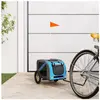 vidaXL Remorque de vélo pour animaux de compagnie bleu et gris 93869