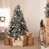 Jopassy Sapin de Noël Aiguilles de sapin avec support Flocage extérieu...