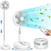 TOMASORTEL Ventilateur sur Pied Portable Silencieux, 9'' Blanc Ventila...