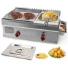 UXFVLZA 2-en-1 Plancha Gaz 35x40cm & Friteuse À Gaz 11L, Contrôle De T...