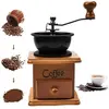 HANDEIU Moulin à café manuel - Vintage - Bois - Réglage de l'engrenage - 430g - 16,2x9,8x16,2cm
