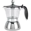 HANDEIU Cafetière à expresso en acier inoxydable avec dessus en verre et couvercle en cristal pour 4 tasses Cafetière italienne 200 ml