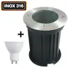 EUROPALAMP Spot Encastrable de Sol Rond Inox 316 Exterieur IP65 + Ampo...