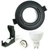 Europalamp - Kit complet Spot encastrable orientable Noir Matt avec GU10 led