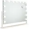 Flamingueo Miroir Lumineux 15 LED Réglable Métal 64x54,5x12cm Blanc