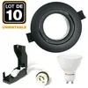 EUROPALAMP 10 Spots encastrables orientables Noir Matt avec GU10 LED de 5W eqv. 40W Blanc Froid 6000K