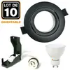 EUROPALAMP 10 Spots encastrables orientables Noir Matt avec GU10 led de 7W eqv. 56W Blanc Neutre 4500K