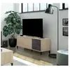 ABITARE Meuble tv 130x41x47 cm oxyde et chêne canadien avec deux portes et deux tiroirs - Mineo