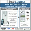 TOUT POUR LES NUISIBLES Kit Diffuseur Automatique avec Télécommande + 3 Aérosols Insecticide au Pyrèthre Végétal 250 ml - Anti-Mouches & Anti-Moustiques