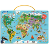 Auzou Editions Ma carte du monde magnétique en puzzle - je découvre le monde avec loup