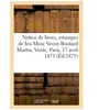 Notice de livres, estampes et dessins de feu Mme Veuve Boutard Martin