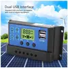 ESTINK contrôleur de charge solaire 12 V PWM 12V 24V Dual USB Régulate...
