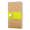 Set de 3 cahiers grand format à pages blanches Moleskine Marron Kraft