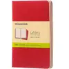 Moleskine Cahier blanc poche couv. souple carton rouge set de 3