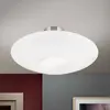 Orion Plafonnier Blanc, verre opalin, nickel mat