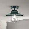 Orion Plafonnier d'extérieur Edward, vert, Ø 27,5 cm, aluminium/verre