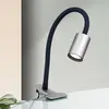 Orion Lampe à pince LED Kurt nickel mat