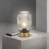 Orion Lampe à poser Carneval, gris fumé, verre, hauteur 23,5 cm, E27