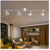 Plafonnier spot led spotless, avec spots mobiles, 4x5W 4x360lm 3000K, LxH 65x14,5 cm