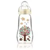 Biberon en Verre Mam Feel Good 260 ml, Tétine Débit 2, Blanc