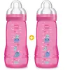 MAM Biberon Easy Active Coloré 330 ml Fille 2ème âge Tétine débit X x 2