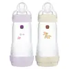 Lot De 2 Biberons Anti Colique Easy Star 320ml Planet Love - Lilas Mam