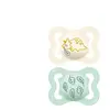 Sucettes-MAM Sucette Suprême - 2-6 Mois - Silicone - X2 (Modèle : Ours et Feuilles)