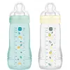 2 Biberons Easy Active Coloré Tétine Débit X BLEU MAM
