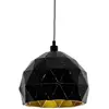 Eglo Roccafort Suspension 1 Ampoule en Acier Noir Or Culot E27 Ø 30 cm