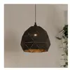 Eglo Roccafort Suspension 1 Ampoule en Acier Noir Or Culot E27 Ø 40 cm