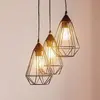 EGLO À 3 lampes - Suspension Tarbes noire style Vintage