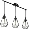 EGLO Tarbes plafonnier suspendu à 3 lampes, barre droite, noir