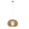 EGLO Suspension cossano 1 ampoule nickel satiné diamètre 45 cm abat jour érable