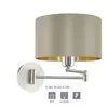EGLO Applique en textile MASERLO 1 ampoule nickel satiné Diamètre 23 Cm