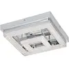 Eglo Fradelo - Plafonnier Led Carré Intégré Chrome, Cristal