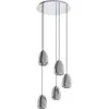 EGLO Alobrase Plafonnier Suspendu À 5 Lampes, Chrome