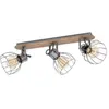 EGLO Plafonnier Sambatello, 3 lampes, brun/argenté
