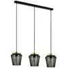 EGLO Suspension Escandidos, noire/dorée, à 3 lampes
