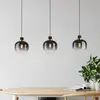 EGLO Suspension Oilella, noir-gris, longueur 95 cm, verre, à 3 lampes.
