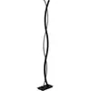 Eglo Lampdaire LED Lasana 3, lampe de salon, acier noir et plastique blanc, blanc chaud