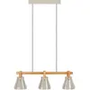 EGLO Suspension Butterburn, longueur 86 cm, beige/vert, à 3 lampes..,